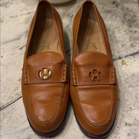 Hermes Brown women’s loafers size 38/US 8 - Picture 1 of 10